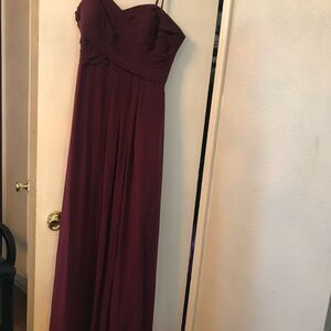 Strapless Chiffon Evening Dress in Plum
